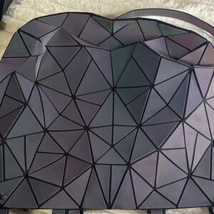 Chic Black Geometric Tote Bag